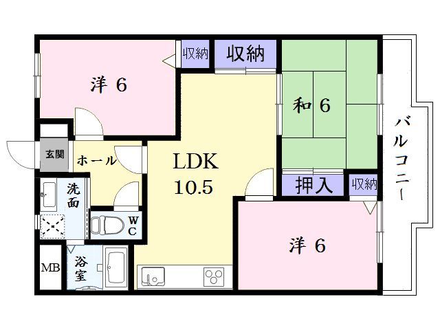 桜井市大字外山のマンションの間取り