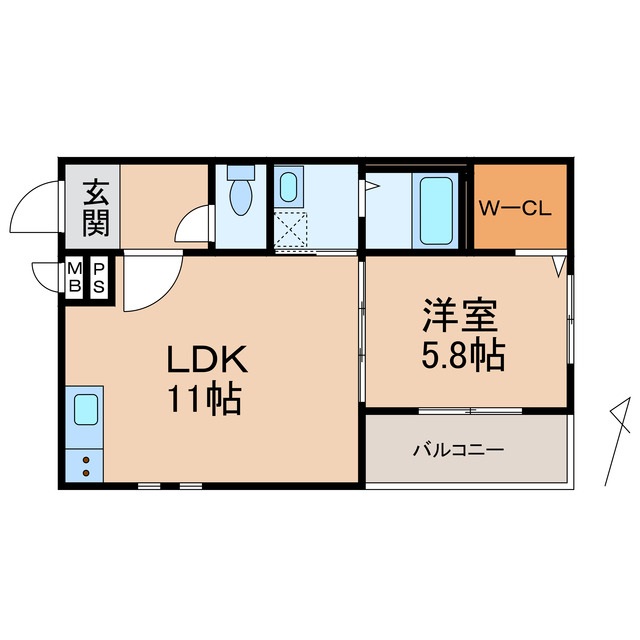 フジパレス秋月川田の間取り