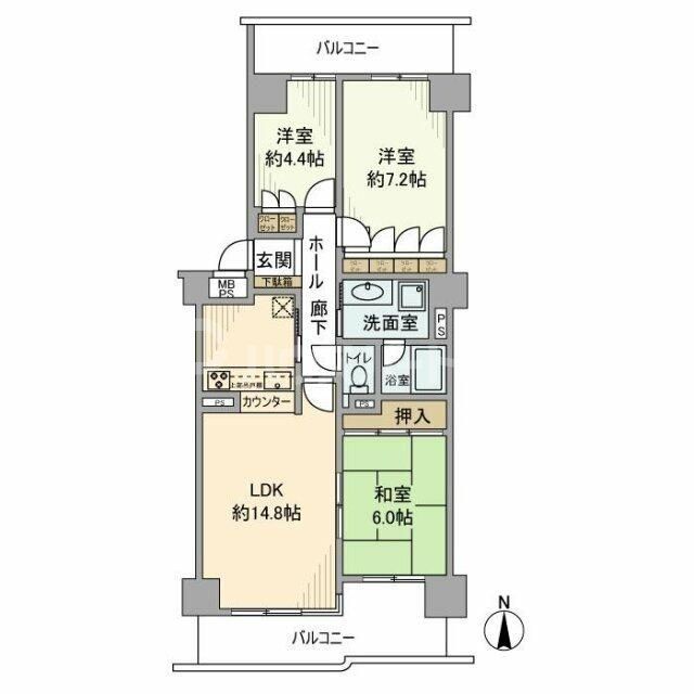 さいたま市北区日進町のマンションの間取り