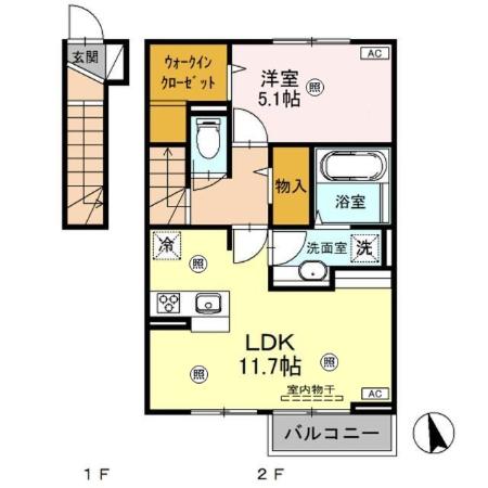 【カーサ クラシオン Ａの間取り】