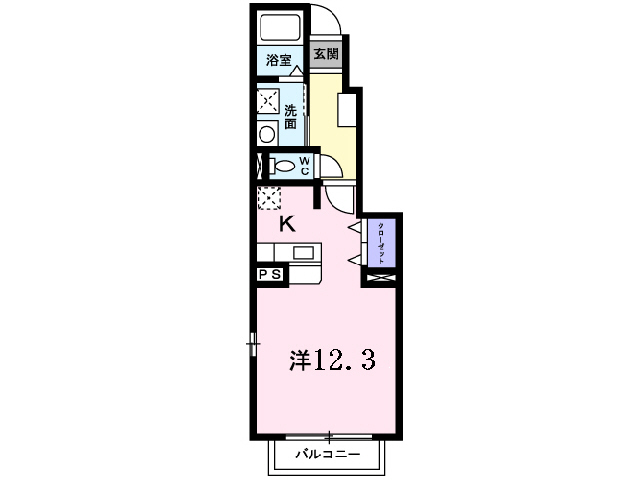 山陽小野田市大字小野田のアパートの間取り