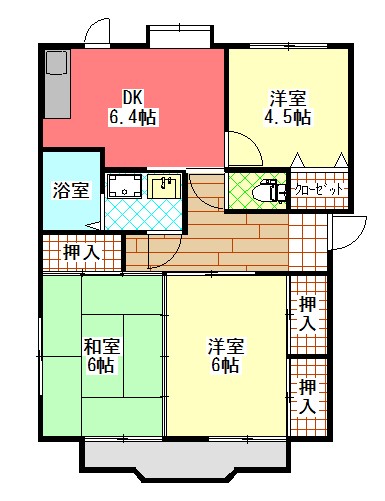 静岡市葵区北のアパートの間取り