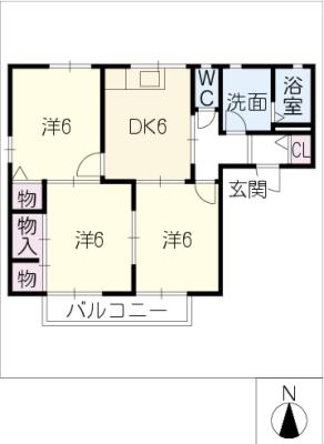 サンルミエール豊川Ａ棟の間取り