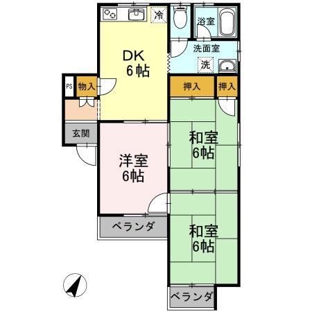 豊川市古宿町のアパートの間取り