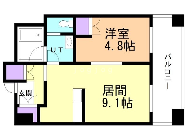 札幌市中央区南三条東のマンションの間取り