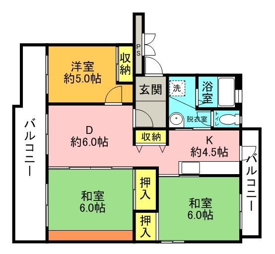 UR若山台第4　13号棟の間取り