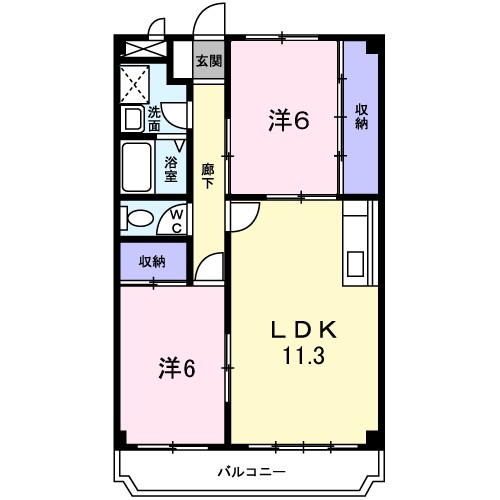 松本市村井町西のマンションの間取り