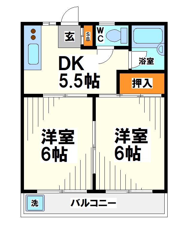 エステート多摩川Aの間取り