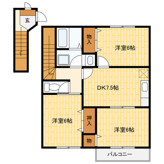 アルカディアＡの間取り