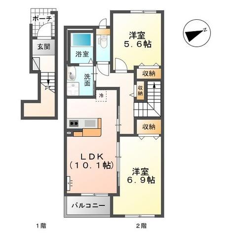 市原市青柳のアパートの間取り