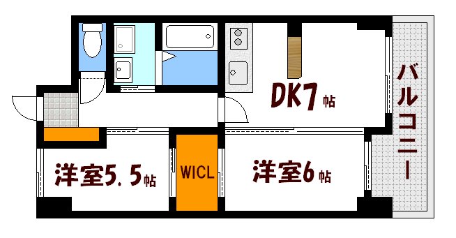 広島市西区観音本町のマンションの間取り