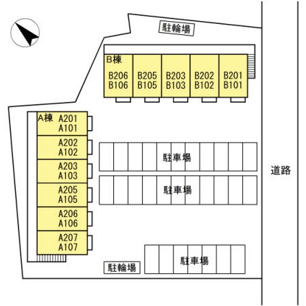 【グランテラス　高力　A棟の駐車場】