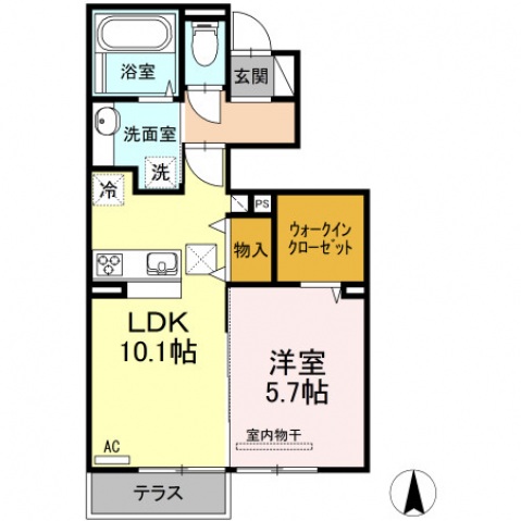 50th古川西　Ａ棟の間取り