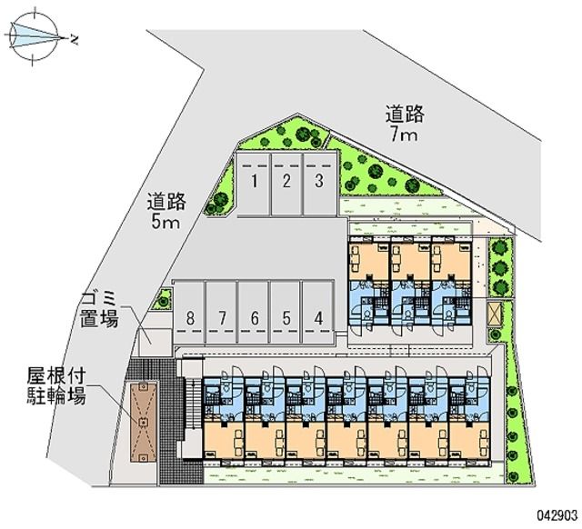 【松戸市和名ケ谷のアパートの駐車場】