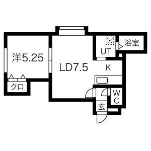 札幌市清田区平岡一条のアパートの間取り