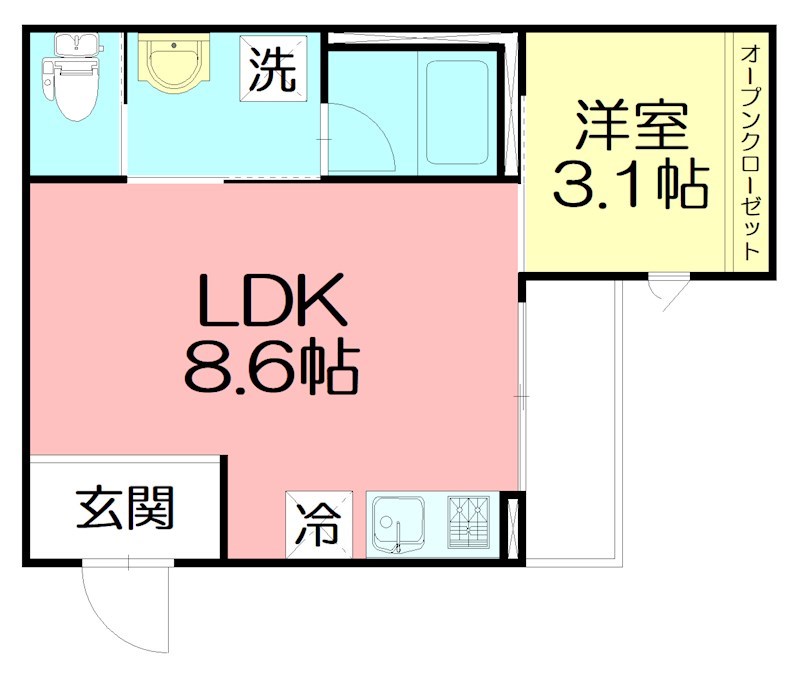 茅ヶ崎市東海岸南のアパートの間取り