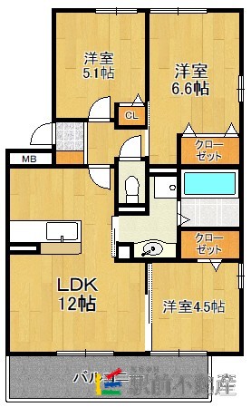 糟屋郡新宮町大字三代のアパートの間取り