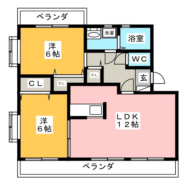 ヴィラージュ藤ノ木　Ａ棟の間取り