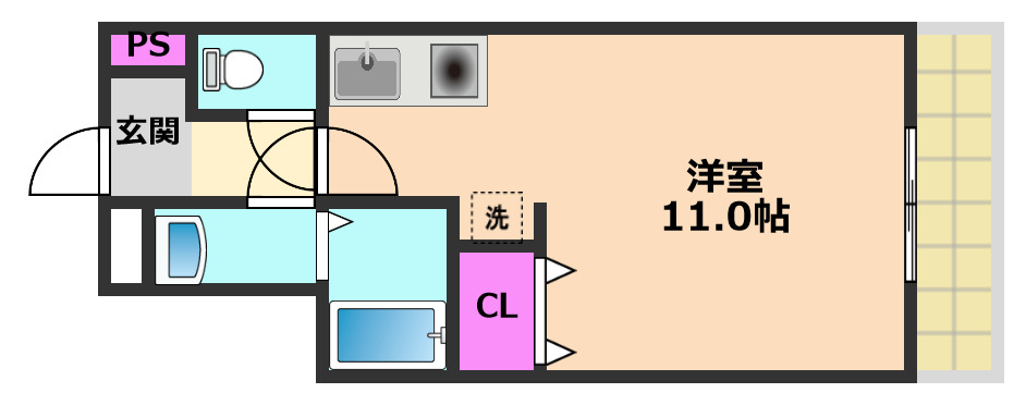 高槻市古曽部町のマンションの間取り