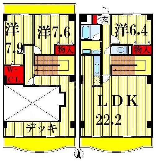 市川市堀之内のマンションの間取り