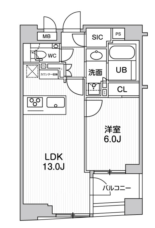 SEASON FLATS日本橋人形町プレミアの間取り