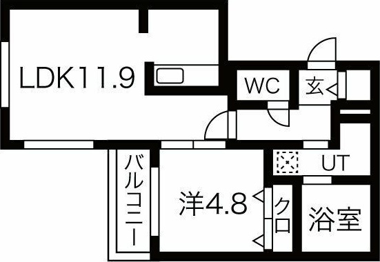 ＪＲ千歳線 千歳駅 徒歩6分 4階建 築5年の間取り写真