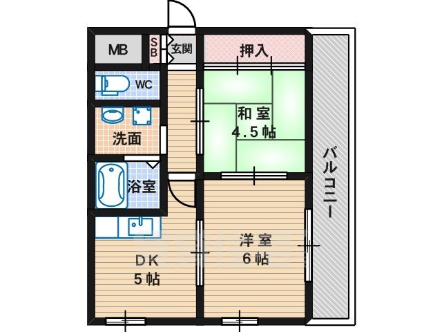 【大阪市住吉区清水丘のマンションの間取り】