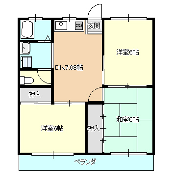 ハラダハイツの間取り