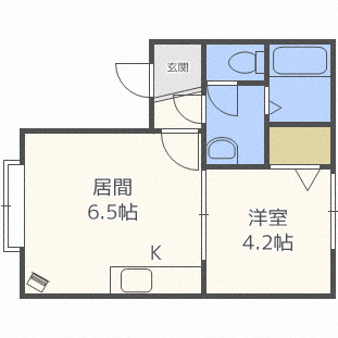 【札幌市東区北十条東のアパートの間取り】