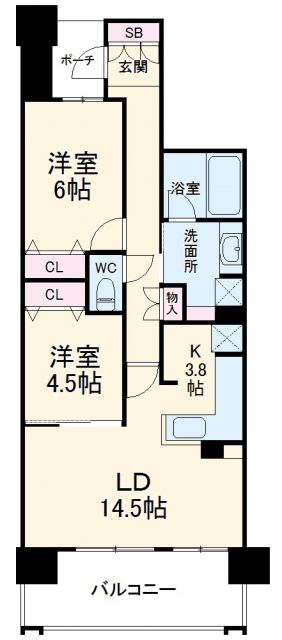 刈谷市南桜町のマンションの間取り