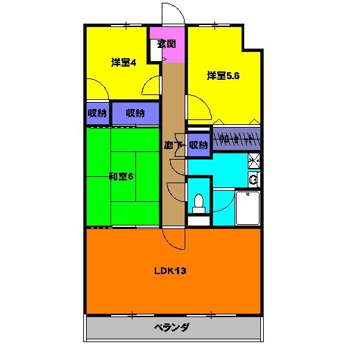 磐田市安久路のマンションの間取り