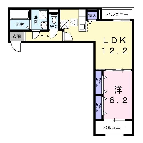 奈良市杏町のアパートの間取り