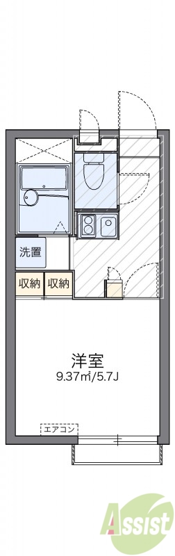 神戸市長田区本庄町のアパートの間取り