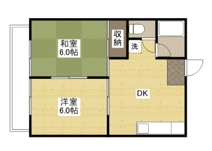 福山市東吉津町のアパートの間取り