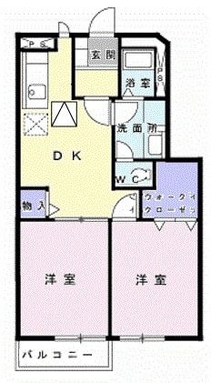 瑞穂市只越のアパートの間取り