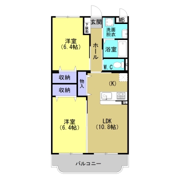 三養基郡みやき町大字市武のマンションの間取り