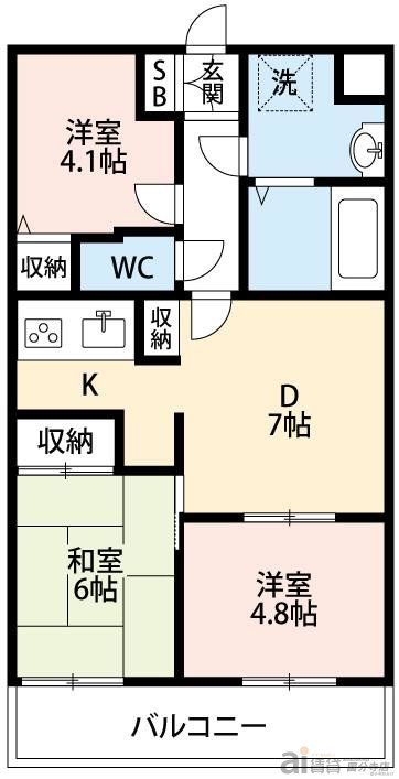 国分寺市東恋ヶ窪のマンションの間取り