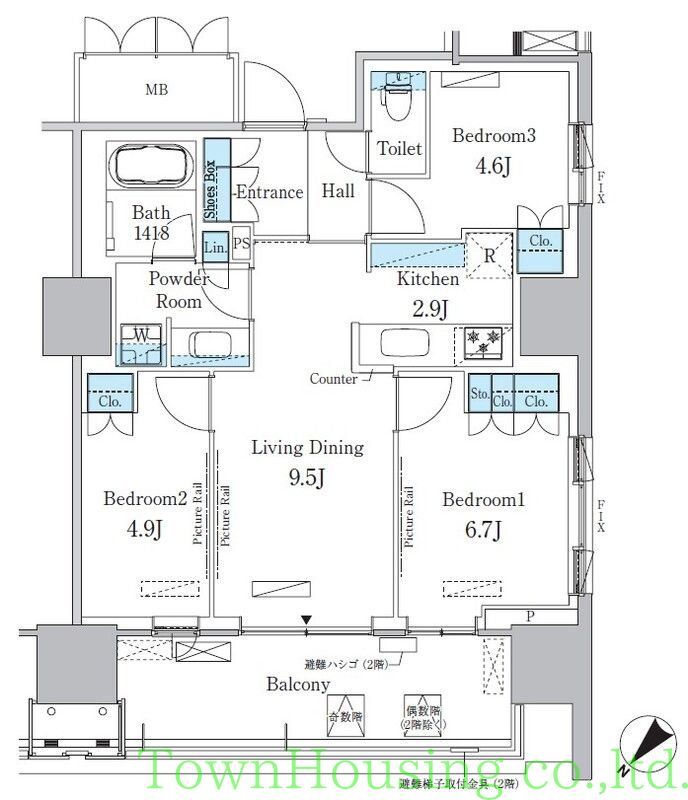 【中央区晴海のマンションの間取り】