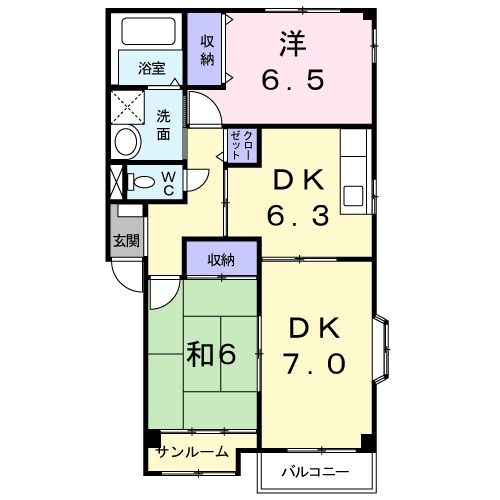 金沢市間明町のアパートの間取り