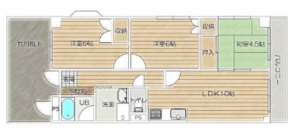 吹田市竹谷町のマンションの間取り