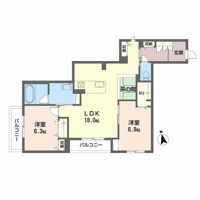 広島市安佐南区高取北のマンションの間取り