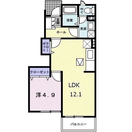 亘理郡亘理町逢隈中泉のアパートの間取り