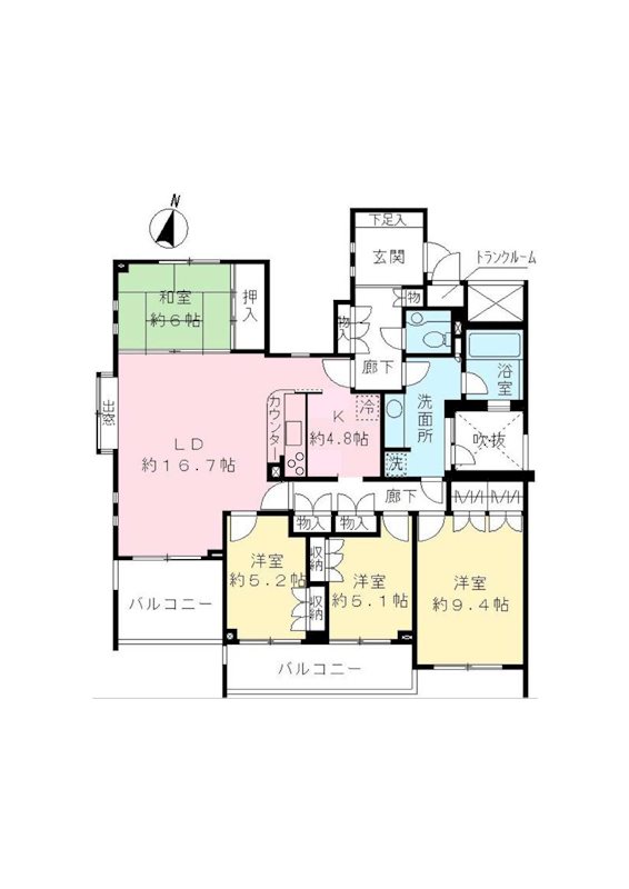 エストライフつつじヶ丘七番館の間取り