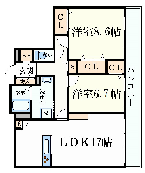 シャーメゾンガーデンズ芦屋平田町の間取り