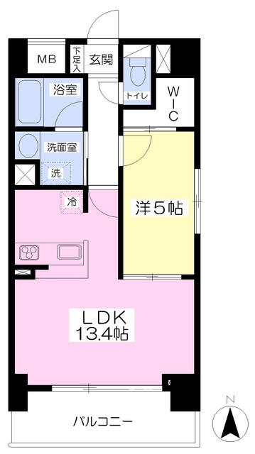 松山市中一万町のマンションの間取り