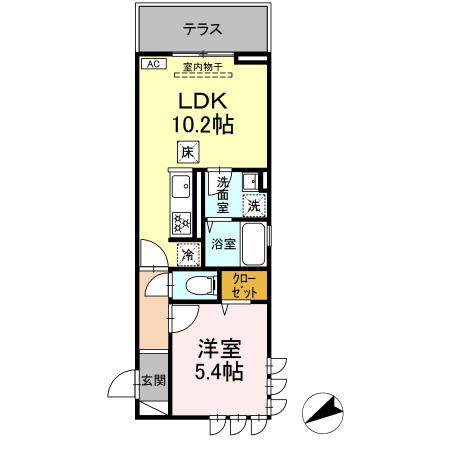 相模原市緑区東橋本のアパートの間取り