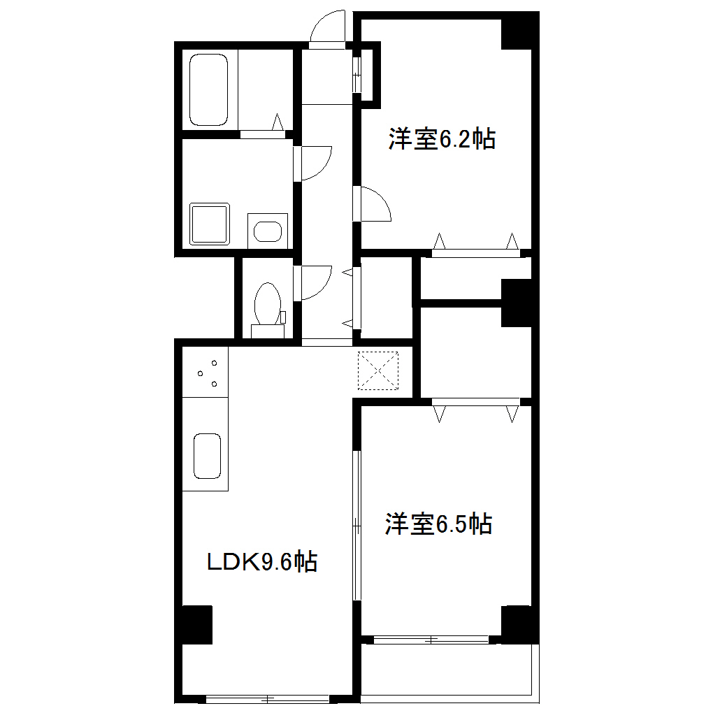 熊谷市末広のマンションの間取り