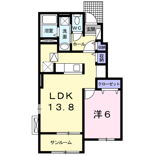 湯沢市愛宕町のアパートの間取り