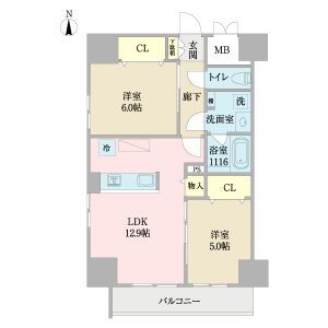 名古屋市千種区池下のマンションの間取り