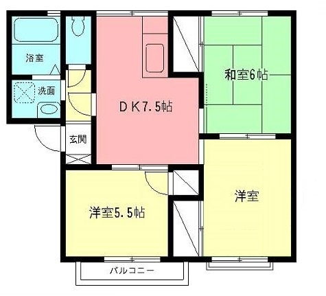 小田原市栢山のアパートの間取り